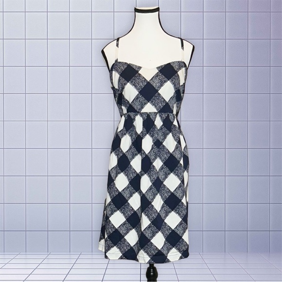 Motherhood Blue and White Midi Sundress with Sweetheart Neckline - Picture 1 of 4